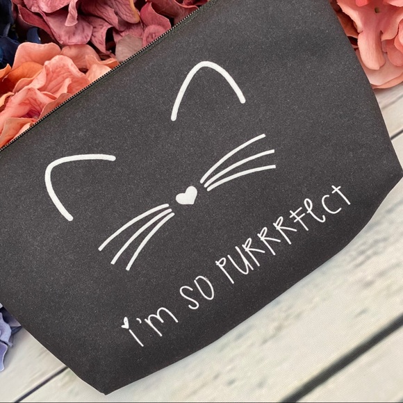 Black Cat Cosmetic Makeup Toiletry Bag Clutch - Picture 7 of 13